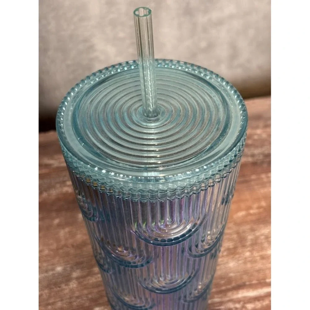 Starbucks 2022 Iridescent Holographic Mermaid Scales Venti Cold Cup Tumbler 24oz